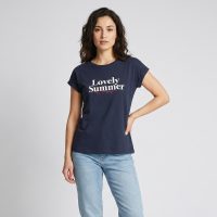 تی شرت آستین کوتاه زنانه اسمارا Lovely Summer مدل Lovely Summer سرمه ای - تصویر ۱