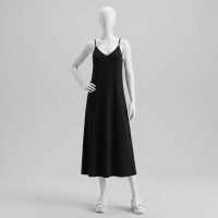 پیراهن یقه باز زنانه اسمارا مدل ES-511 مشکی - تصویر ۱