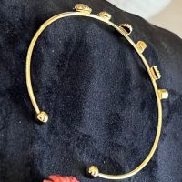 دستبند طلایی نگین دار با نگینهای Swarovski اورجینال